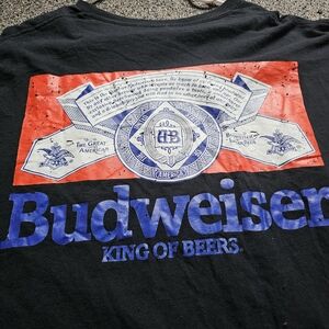 Gildan Black Tee with Red and Blue Graphic Logo